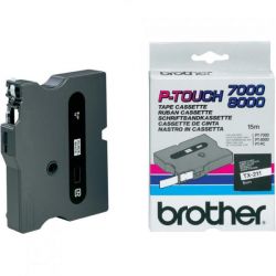 Brother TX-211 (6mm) - 15m fehér alapon fekete eredeti laminált P-touch szalag