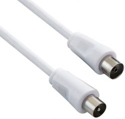 PremiumCord ktmf02 IEC apa-anya 75 Ohm 2 m fehér árnyékolt TV csatlakozó kábel