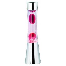 TRIO Lava 35W 39 cm rózsaszín átlátszó/króm láva lámpa