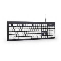 Gembird KB-CH-01 multimédia ''X-scissor'' USB, US fekete billentyűzet