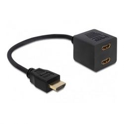 DELOCK HDMI male to 2x HDMI female Átalakító (Audio-Video elosztó)