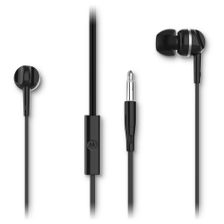 Motorola Moto Earbuds 105, Vezetékes, 1.2 m, 3.5 mm Jack, Fekete mikrofonos fülhallgató
