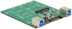 Delock USB 3.1 B-típusú csatlakozóhüvely > M.2 / mSATA nyílás, SATA-átalakító 