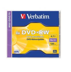 Verbatim újraírható, 4,7GB, 4x, normál tok, DVD+RW lemez