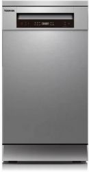 Toshiba DW-10F2EE(S) D energiaosztály, 10 teríték, 6 program ezüst-fekete beépíthető mosogatógép