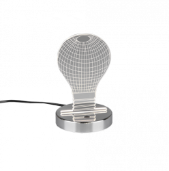 TRIO Bulb 3W 20cm átlátszó/króm asztali lámpa