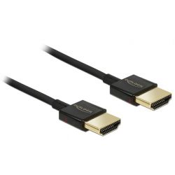 DELOCK kábel HDMI male/male összekötő 3D 4K Slim Premium, 2m (Audio/Video kábel)