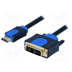 LOGILINK HDMI-DVI, HQ, 1m kábel