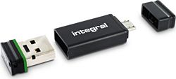 Integral Fusion 16GB USB 2.0 fekete pendrive + microUSB OTG adapter