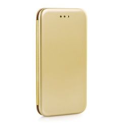 Forcell Apple iPhone X Elegance műbőr arany flip tok