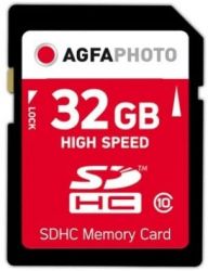 AgfaPhoto SDHC 32GB High Speed Class 10 UHS I U1 V10 memóriakártya