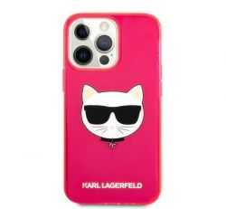 Karl Lagerfeld Choupette Head Apple iPhone 13 Pro Rózsaszín Szilikon hátlap tok 