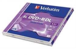Verbatim "Double Layer" kétrétegű, 8,5GB, 8x, normál tok, DVD+R lemez