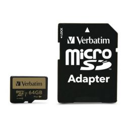 Verbatim Pro+ 64GB Class10 UHS-I microSDXC memóriakártya + adapter
