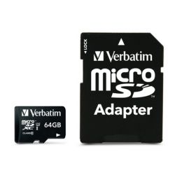 Verbatim Pro 64GB Class 10 UHS-I microSDXC memóriakártya + adapter