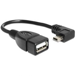 Delock miniUSB 2.0 B (M) - USB 2.0 (F) 16cm fekete OTG adapter