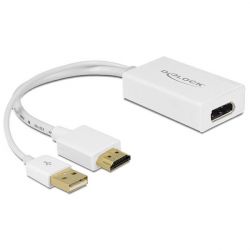 Delock adapter, HDMI-A (M) -> Displayport (F) + USB