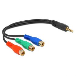 Delock 3 x RCA (F) - Jack 3.5 mm audió kábel