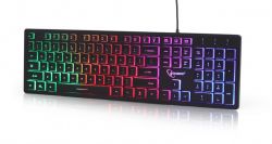 Gembird Backlight multimedia ''Rainbow'', US  fekete billentyűzet