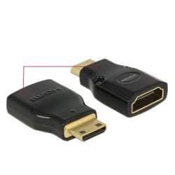 Delock adapter HDMI Mini-C(M)->HDMI(F) High Speed HDMI with Ethernet 4k