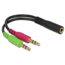 Delock jack (F) 3.5 mm - 2 x stereo jack (M) 3.5 mm kábel