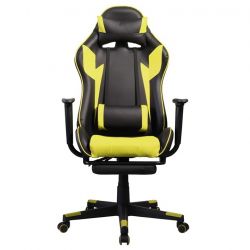Iris GCH204BC_FT lábtámasz, 800 mm háttámla, műbőr fekete-citromsárga gamer szék