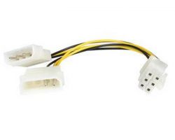 Premiumcord kn-9 2x Molex - 6 tűs PCI-E 20 cm többszínű tápkábel