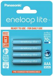 Panasonic Eneloop Lite AAA 550mAh NIMH (4 db) Újratölthető elem