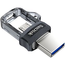 SanDisk Ultra Dual Drive m3.0 256GB USB 3.0 / microUSB fekete/átlátszó pendrive