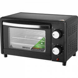 Brock TO 9001 B, 650 W, 9 L, 100-230°C, Dupla fal, Cool-touch, Fekete, Elektromos Mini sütő