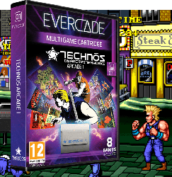 Evercade #30, Technos Arcade 1, 8in1, Retro, Multi Game, Játékszoftver csomag