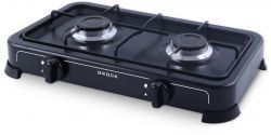 Brock GS2002BK, 2 zónás, LPG (G30, G31), Alumíniumöntvény égők, Fém ház, Fekete, Hordozható, Kültéri gáztűzhely