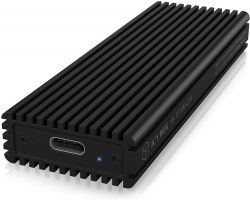 IcyBox IB-1816M-C31 M.2 NVMe SSD, USB 3.1 Type-C fekete külső SSD ház