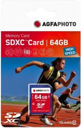 AgfaPhoto SDXC 64GB High Speed Class 10 UHS I U1 V30 memóriakártya