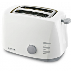 Brock BT 1002 WH, 800 W, 2 szeletes, 6 fokozat, Fehér, Multifunkciós kenyérpirító