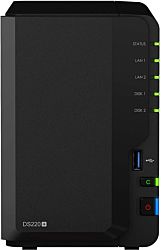 Synology DiskStation DS220+ J4025 Ethernet/LAN csatlakozás Kompakt Fekete NAS  tárolószerver