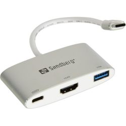 Sandberg, USB-C Mini Dock HDMI+USB port replikátor
