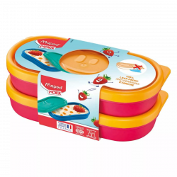 Maped M870901 élelmiszertároló doboz Téglalap alakú 0,15 L Narancssárga, Vörös 2 db