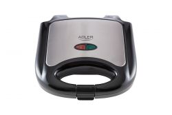 Adler AD 3015 750W 4-Szeletes Fekete-Ezüst szendvicssütő