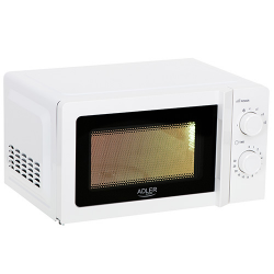 Adler AD 6205 mikróhullámú sütő Szabadonálló Egyszerű mikrohullámú sütő 20 L 700 W Fehér