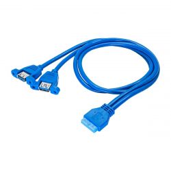 Akyga  AK-CA-62 2x USB 3.0 A (f) / USB 3.0 19-pin header (f) adapter kábel