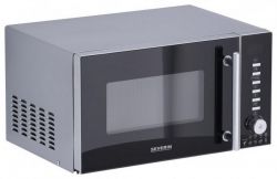 Severin MW 7773 20 L, 800 W mikro, 1350 W grill, 10 fokozat Ezüst-Fekete grillezős mikrohullámú sütő 