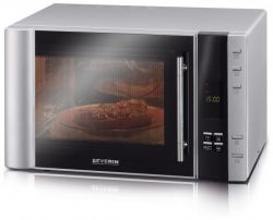Severin MW 7775 30 L, 900 W mikro, 1200 W grill Fekete-Ezüst grillezős mikrohullámú sütő