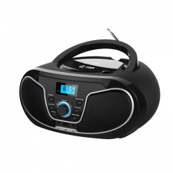 Dyras BOOM-002B, 2x2 W, LCD Kijelző, USB, AUX, Bluetooth, MP3, FM-Rádió, Fekete CD lejátszó