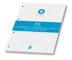 BOXER A4 sima fehér gyűrűskönyv betét (50 lap)