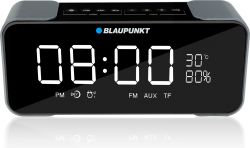 Blaupunkt BT16CLOCK FM, MP3 lejátszás, 2 x 3.8 W RMS fekete-szürke Bluetooth hangszóró és ébresztőórás rádió 