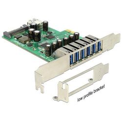 Delock PCI Express Card > 6 x external + 1 x internal USB 3.0 port bővítő