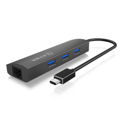 RaidSonic IcyBox 3 portos USB 3.0 & Gigabit-LAN Hub