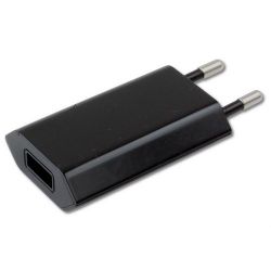 Techly, Slim, 230V, 5V/1A, fekete hálózati USB töltő