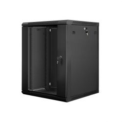 Lanberg 19'' 15U 600x600mm fekete (üvegajtó) fali rack szekrény